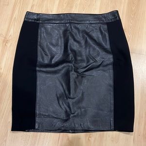 Vintage Loft leather and fabric mini skirt Size 6.